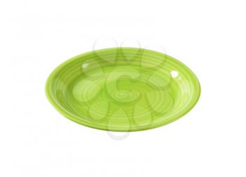 Coupe shaped green soup plate