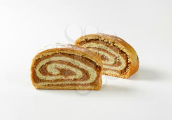 Slices of sweet nut roll