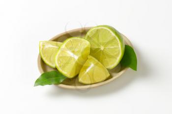 Pieces of fresh lime  on oval plate