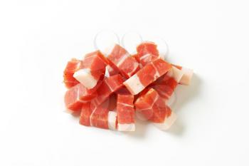 Diced Italian speck from South Tyrol