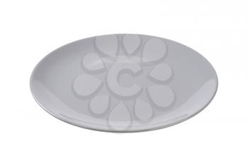 empty grey dinner plate without rim