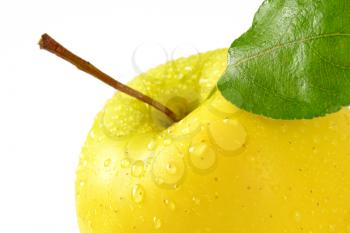detail of washed yellow apple