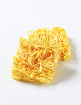 bundles of dried instant noodles