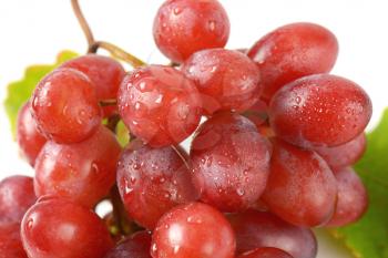 detail of bunch of washed red grapes
