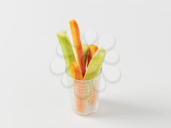 Crudities - fresh cucumber and carrot sticks