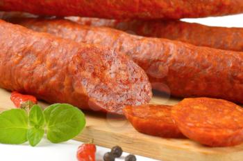 Hungarian Csabai Sausages (Csabai kolbasz) -  pork sausages with a lot of paprika