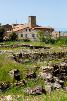 Etruscan ruins in Volterra, Tuscany, Italy