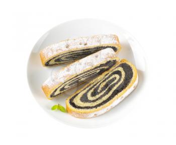 roll of sweet yeast bread filled with poppy seed paste