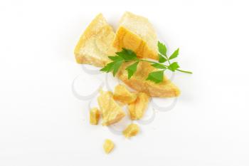 Pieces of true Parmesan cheese