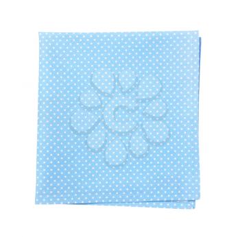 dotted turquoise cloth place mat on white background