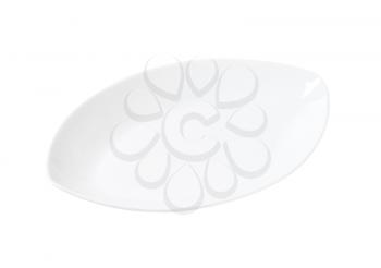 Pointed oval white deep plate