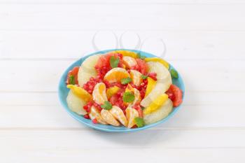 Citrus fruit salad with pomegranate seeds