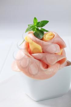 Food styling - Ham and cheese appetizer