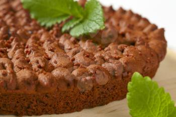 detail of homemade chocolate round cake