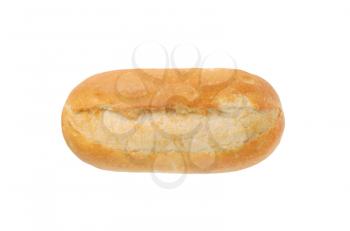 freshly baked mini baguette on white background