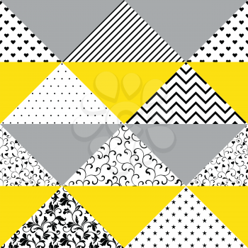Seamless pattern of triangles with different textures