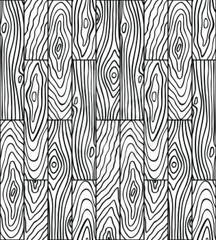 Seamless pattern of wooden planks. Graphic background of black and white colors