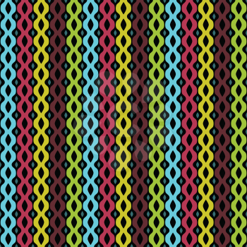 Vector seamless pattern. Abstract  geometric background of colored bands. Background can be used for printing on fabric, wrapping, design