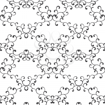 Seamless Pattern. Pattern of swirling lines isolated on a white background. Ideal for Textile Print and Wallpapers.