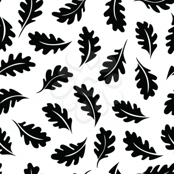 Seamless pattern. Oak leaves isolated on a white background. It can be used for printing on fabric, wallpaper, wrapping