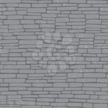 Seamless pattern. Narrow long gray bricks. Stone wall . Texture for print, wallpaper, home decor, textile, package design