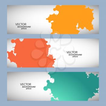 Vector set of three colored abstract spots.