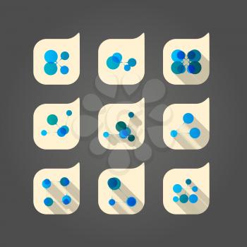 Vector set DNA and network abstract icon.