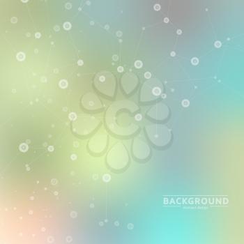 Vector background blur with a molecular structure.