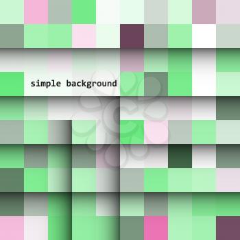 Simple background of colored squares and shadows.