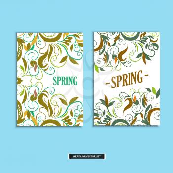 Set of beautiful spring prints for design.