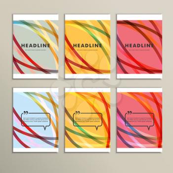 Set of color line banners for abstract design.