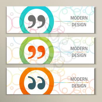 Set of 3 banners with quote text bubble.