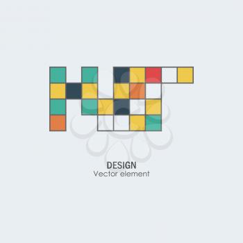 Game tetris square template. Brick game pieces.