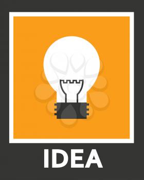 Simple stylish icon bulb. Vector electro design.