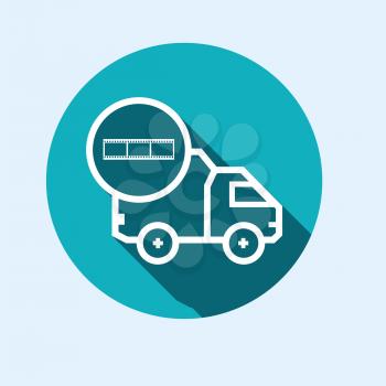 Icon for vehicle delivery services and goods.