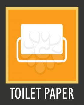 Vector simple icon toilet paper.