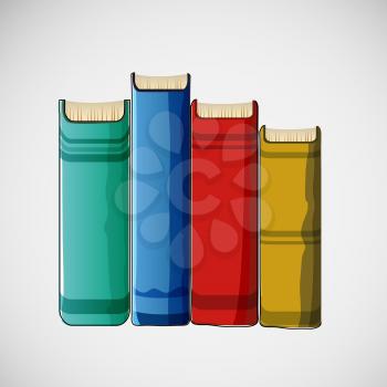 Set of different books stacked. Vector design.