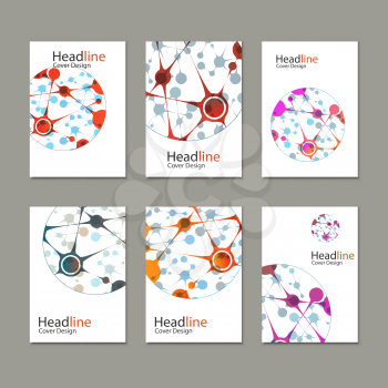 Science vector background. Modern vector templates for brochure, flyer, cover magazine or report in A4 size.