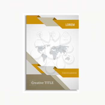 Vector brochure template. A4 format layout. Home page and more. Infographics, headers, stylish appearance.