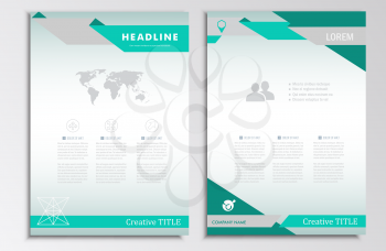 Vector brochure template. A4 format layout. Home page and more. Infographics, headers, stylish appearance.