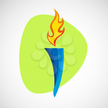 Burning torch vector icon.