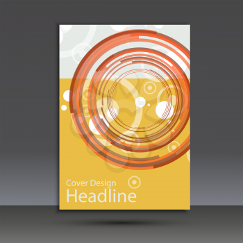 Brochure design template cover. Vector abstract round.