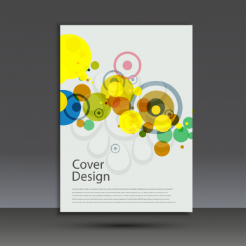 Brochure design template cover. Vector abstract round.