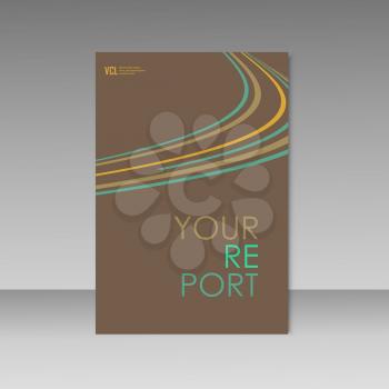 Wave line on brochure background. Abstract Vector.