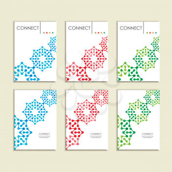 Abstract connect figure on brochure template.