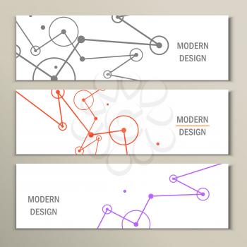 Molecule design template banner. Can be used for workflow layout, diagram, number options, web design.