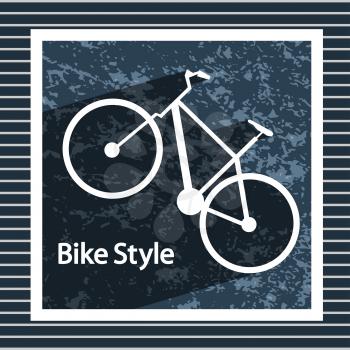 Simple flat vector images bike on the background.