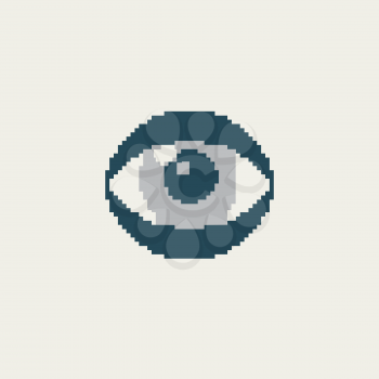 Simple stylish pixel eye icon. Vector design.
