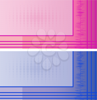 Set from two business cards with modern pattern