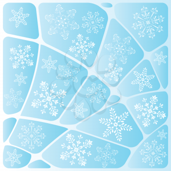 Abstract mosaic Christmas background of the different elements with snowflakes. Vector
